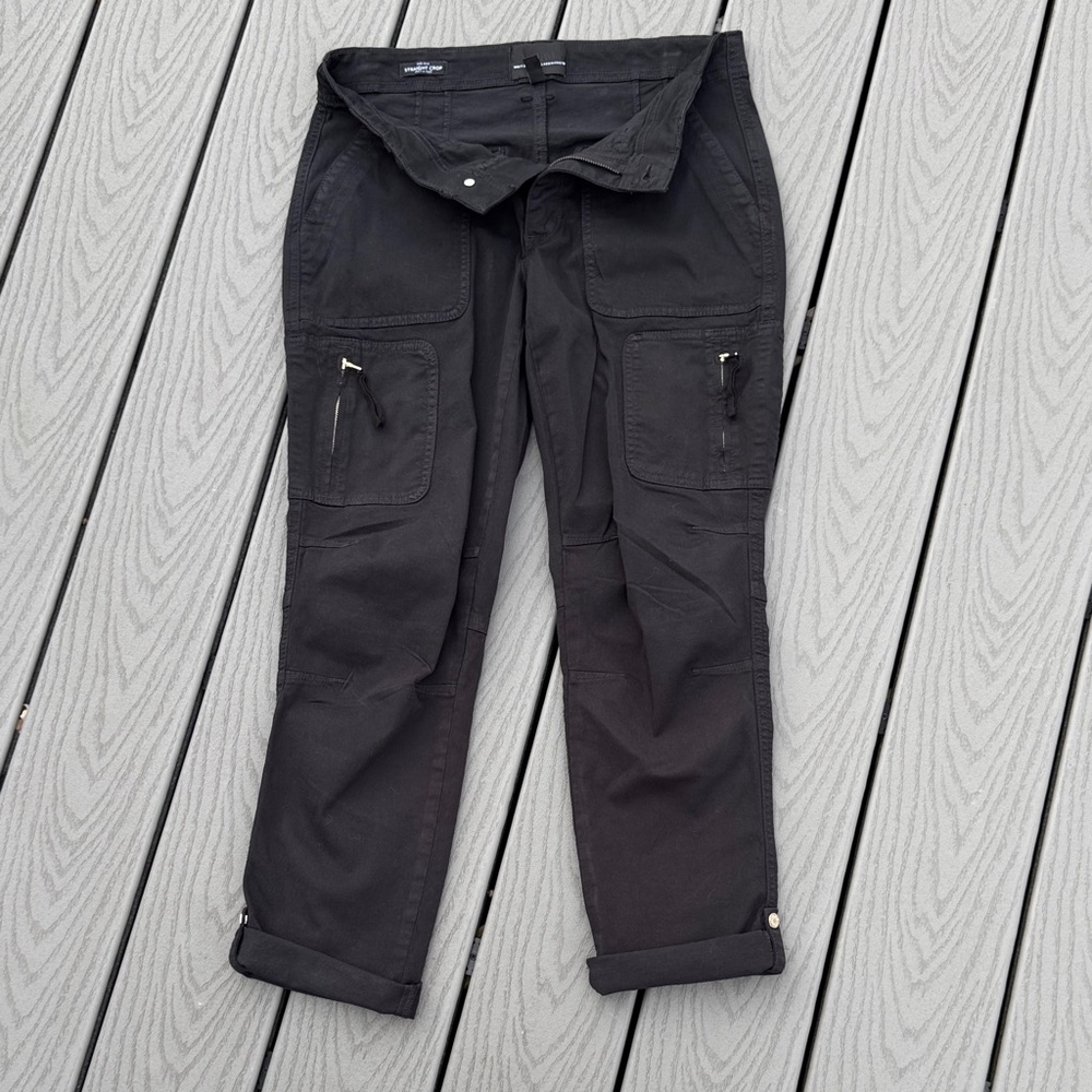WHBM Black Cotton-blend Cargo Pants
